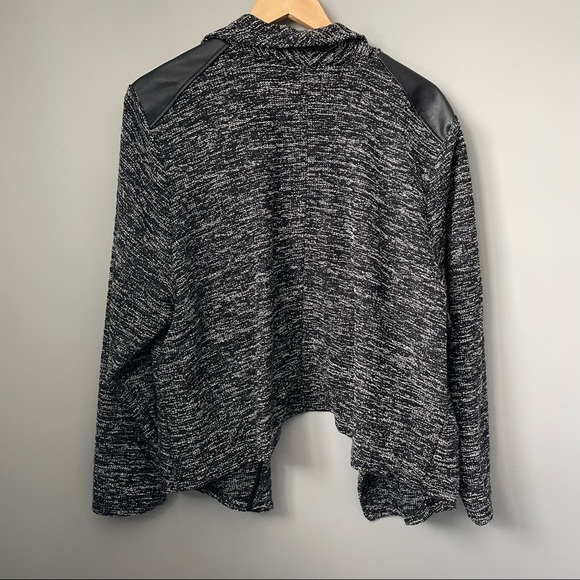 nwt Pennington’s draped cardigan with faux leather detail plus size 3x - Picture 9 of 11
